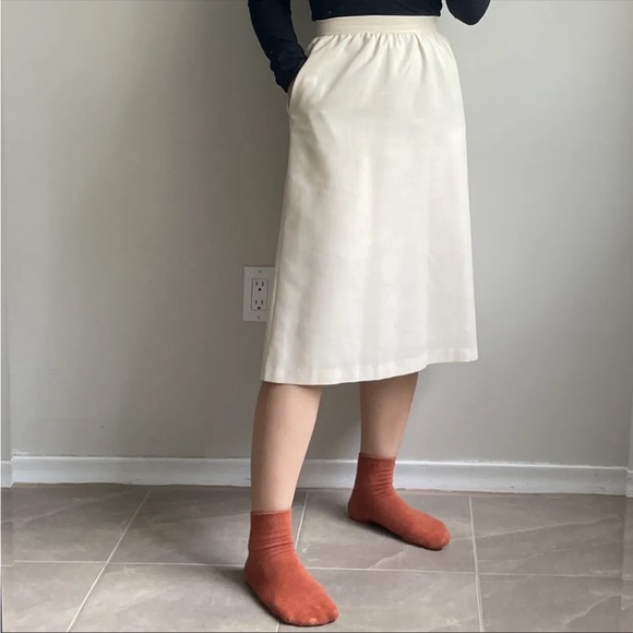 Handmade Cream Midi Skirt - Picture 1 of 8